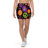 Hippie Peace Print Mini Skirt-grizzshop