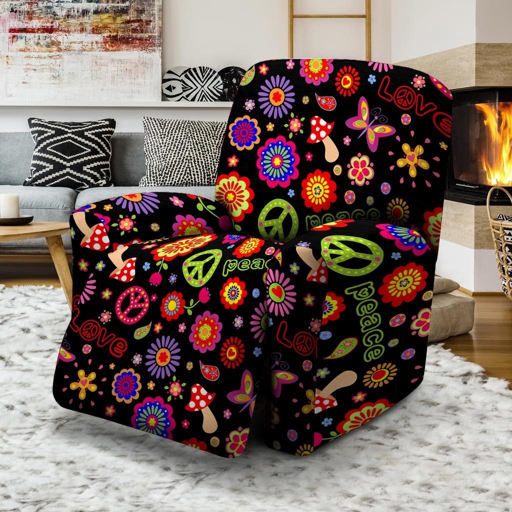 Hippie Peace Print Recliner Cover-grizzshop