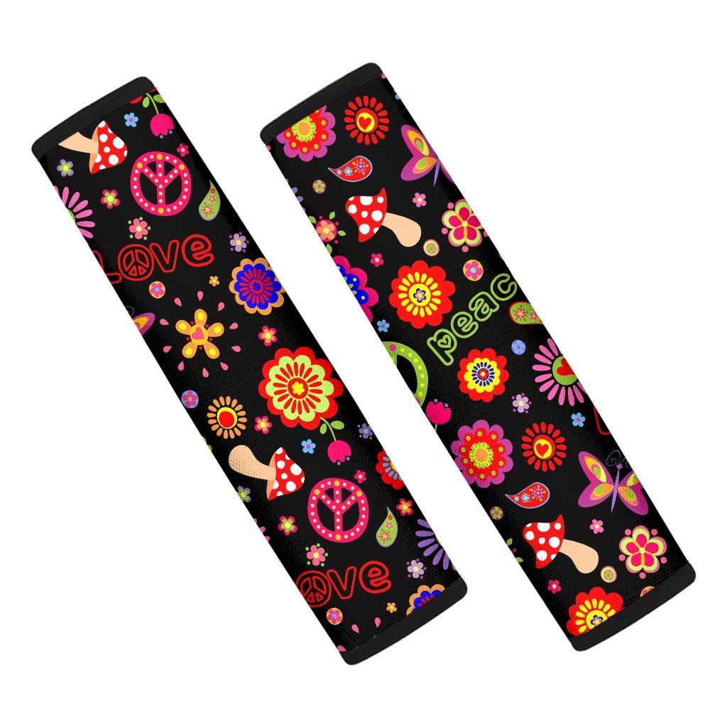 Hippie Peace Print Seat Belt Cover-grizzshop