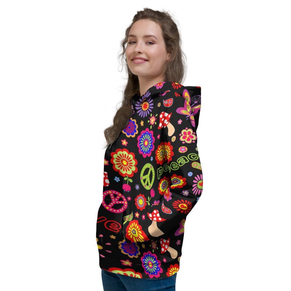 Hippie Peace Print Women's Hoodie-grizzshop