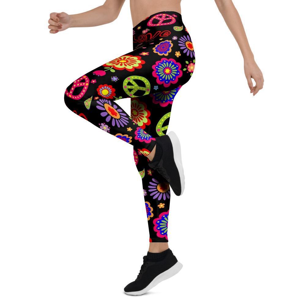 Hippie Peace Print Women's Leggings-grizzshop