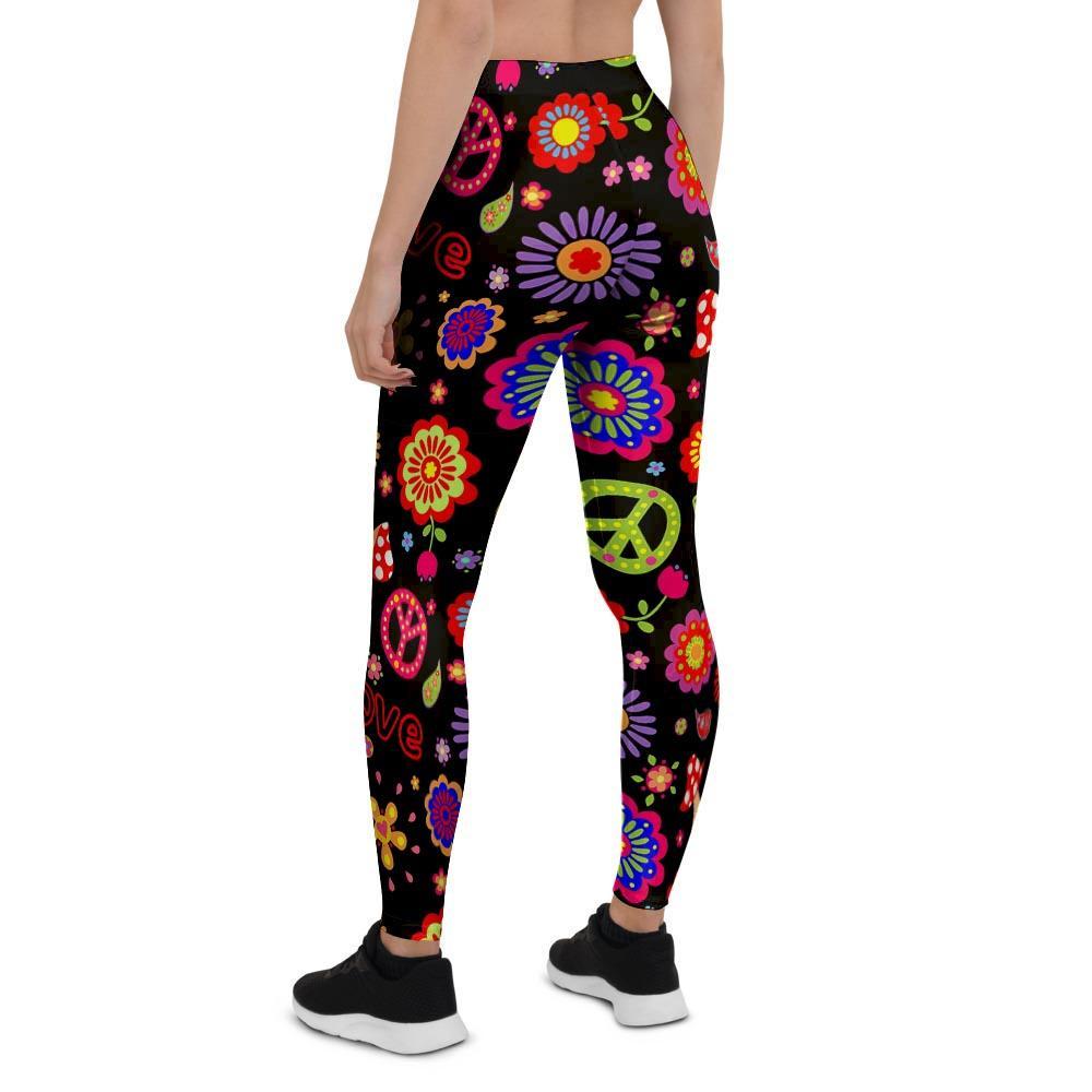 Hippie Peace Print Women's Leggings-grizzshop