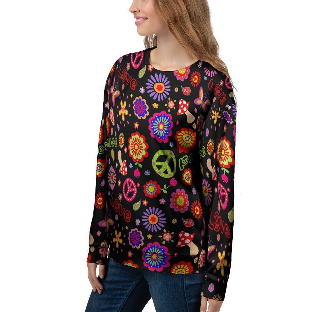 Hippie Peace Print Women's Sweatshirt-grizzshop