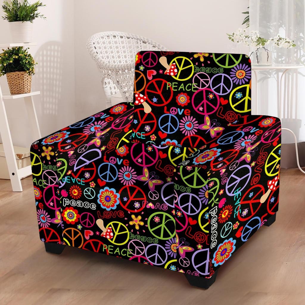 Hippie Peace Sign Armchair Cover-grizzshop