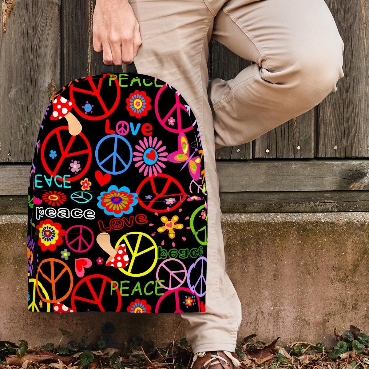 Hippie Peace Sign Backpack-grizzshop