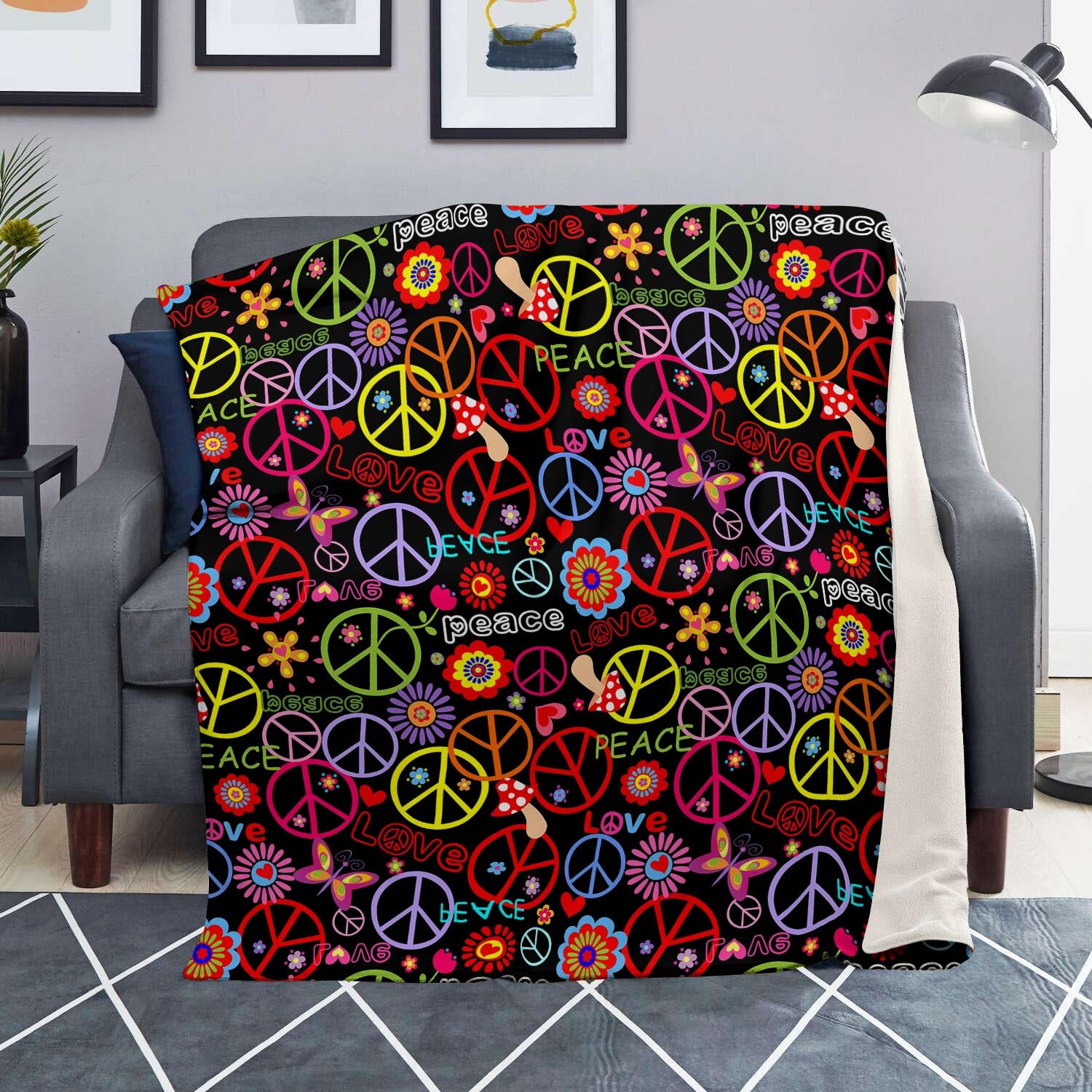 Peace sign 2024 blanket