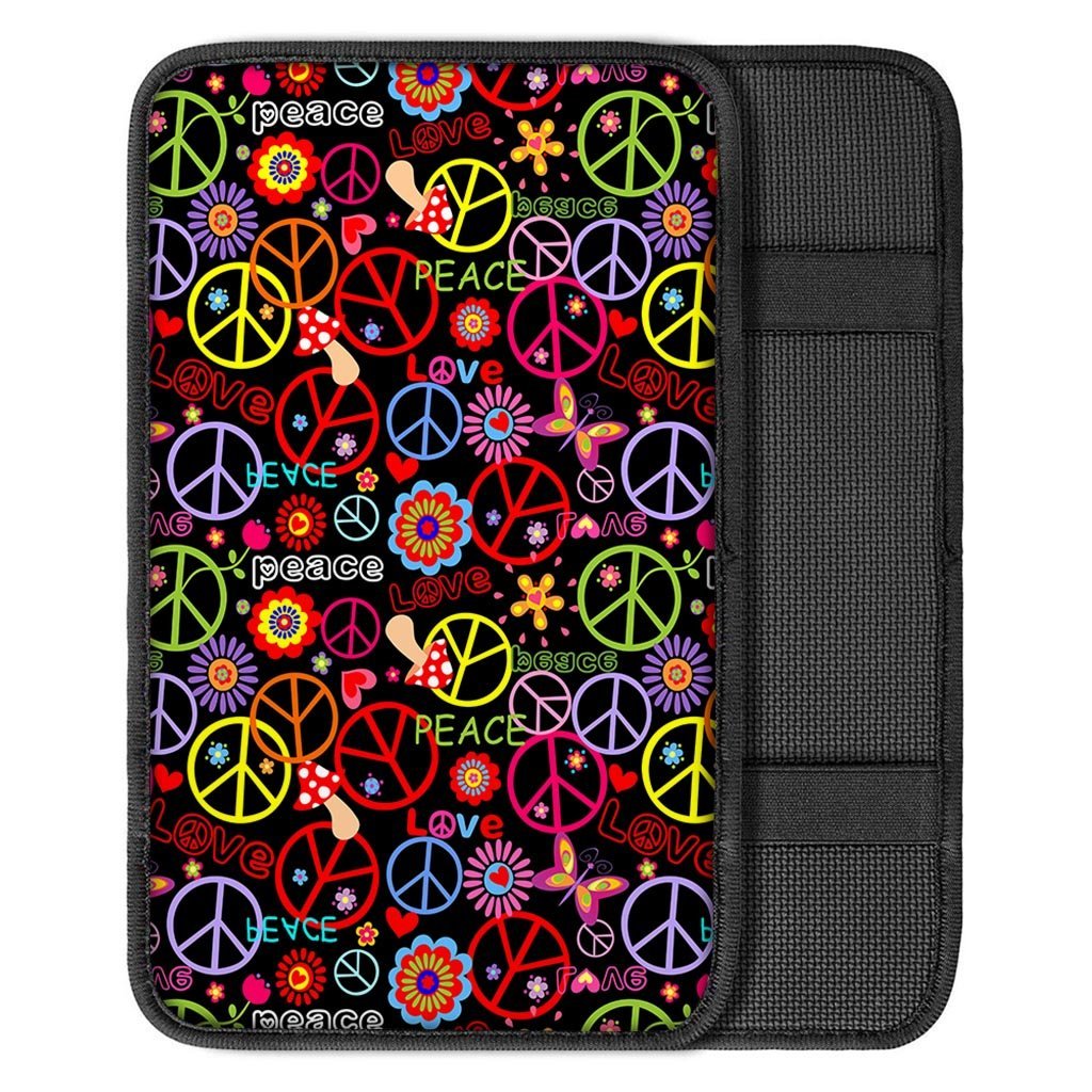 Hippie Peace Sign Car Console Cover-grizzshop