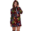 Hippie Peace Sign Hoodie Dress-grizzshop