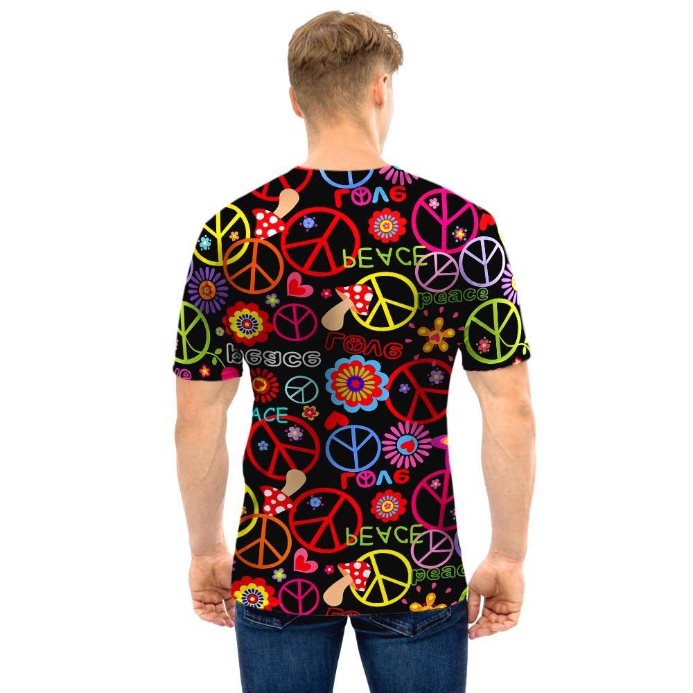 Hippie Peace Sign Men T Shirt-grizzshop