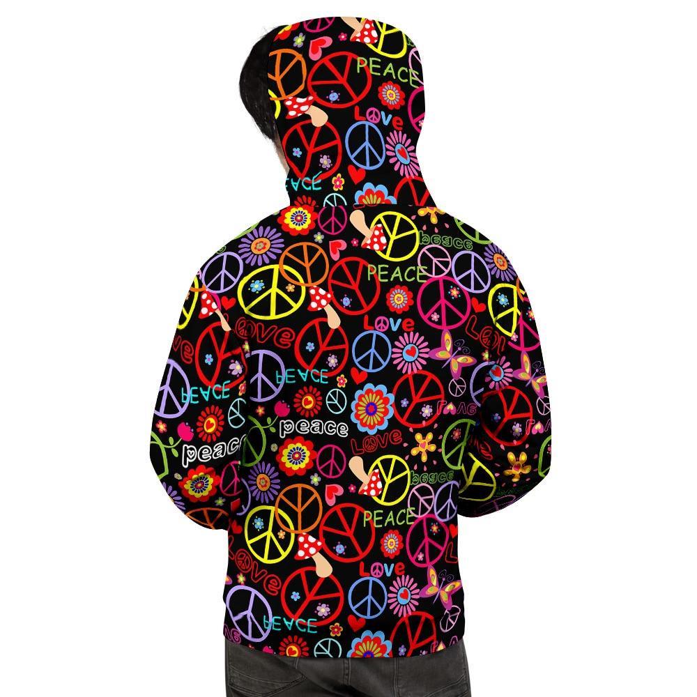 Hippie Peace Sign Men's Hoodie-grizzshop