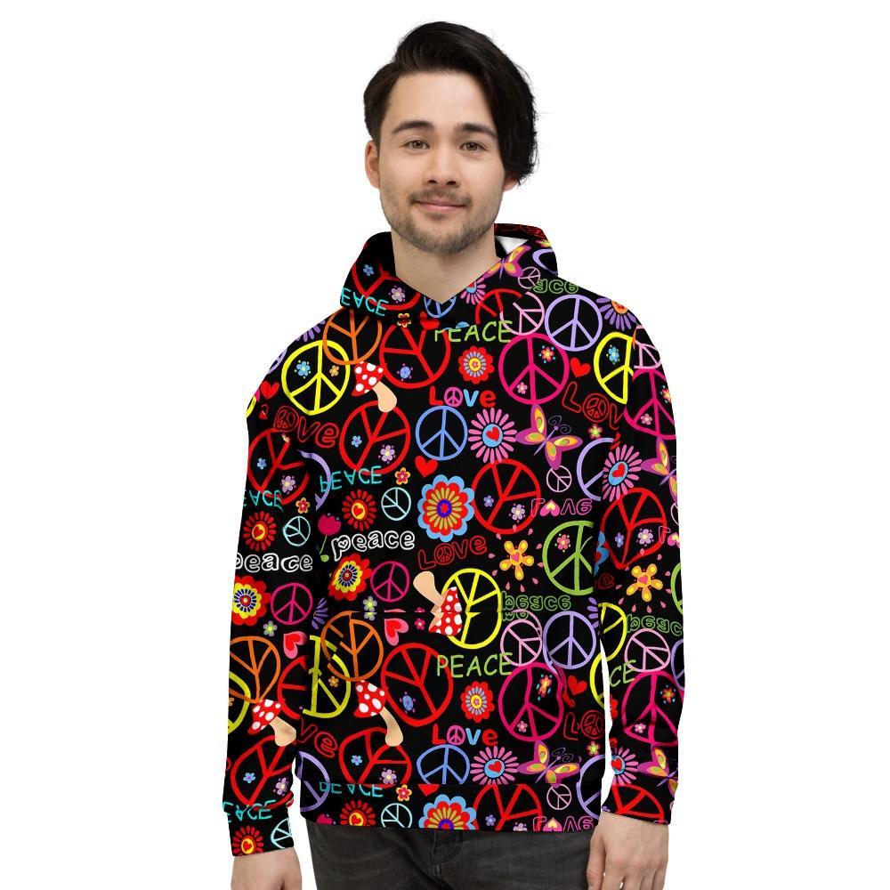 Hippie Peace Sign Men's Hoodie-grizzshop