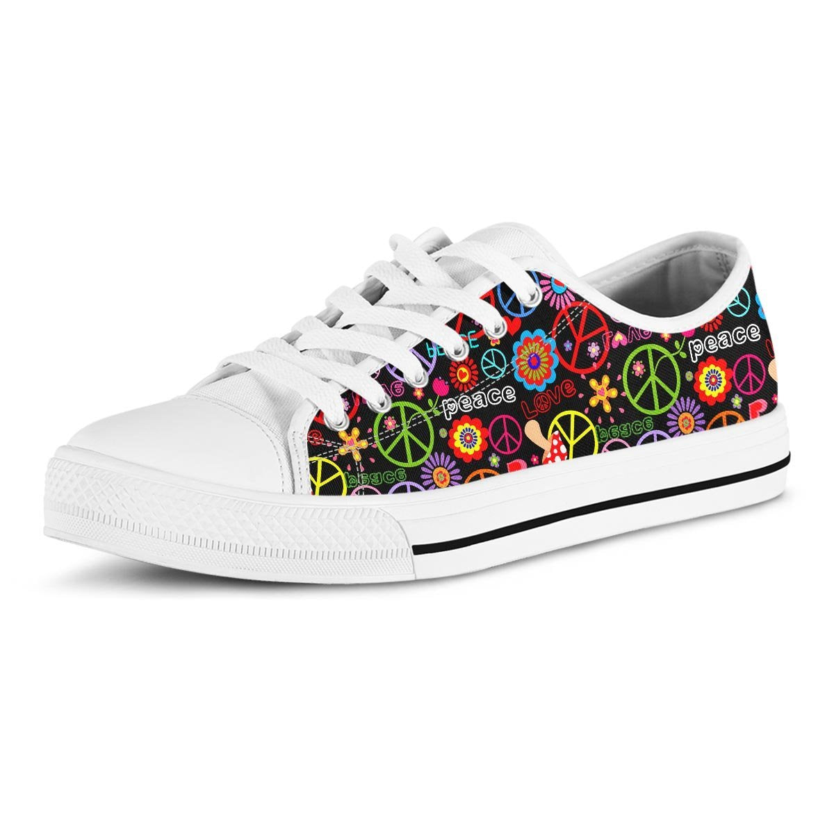 Hippie Peace Sign Men's Low Top Shoes-grizzshop