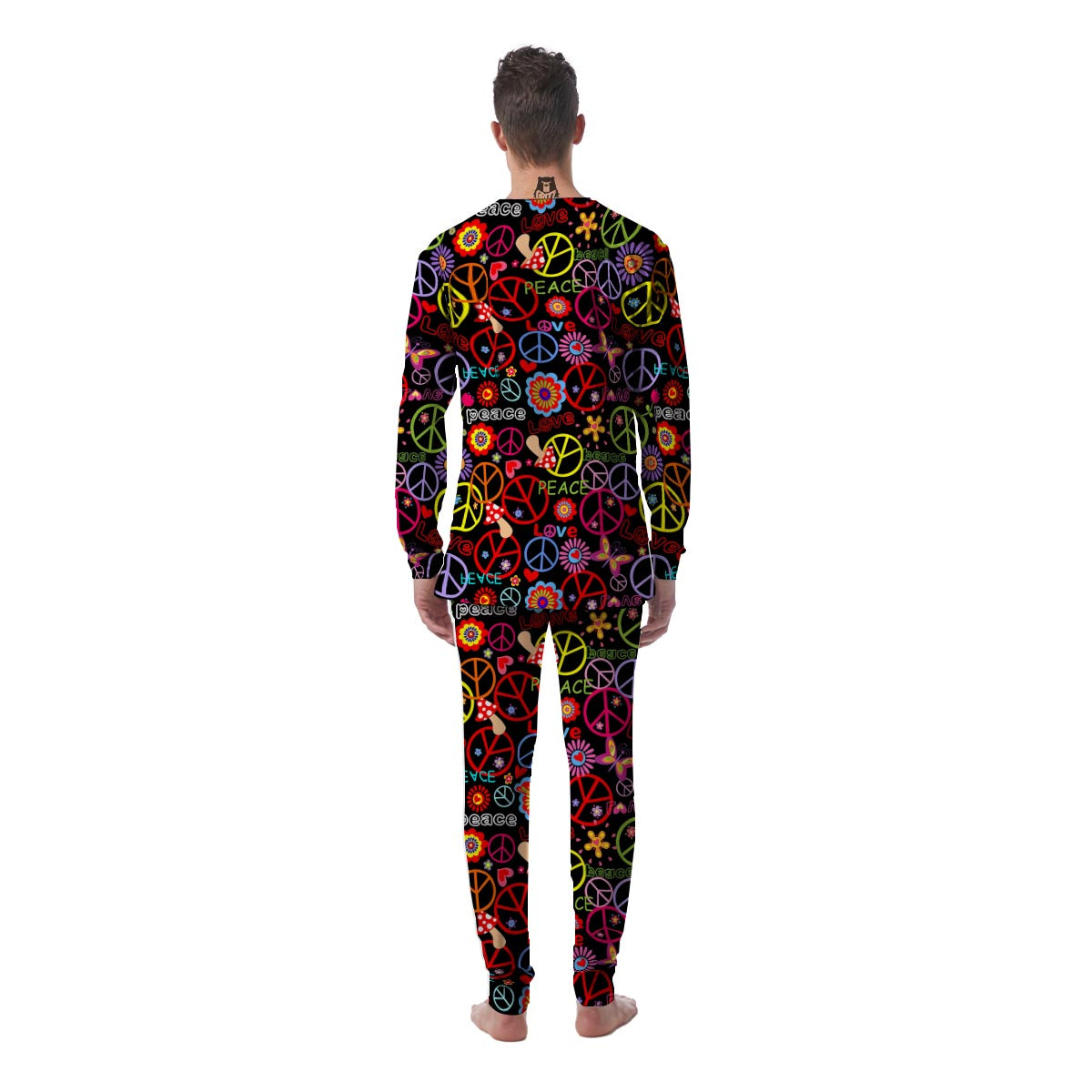 Hippie Peace Sign Men's Pajamas-grizzshop