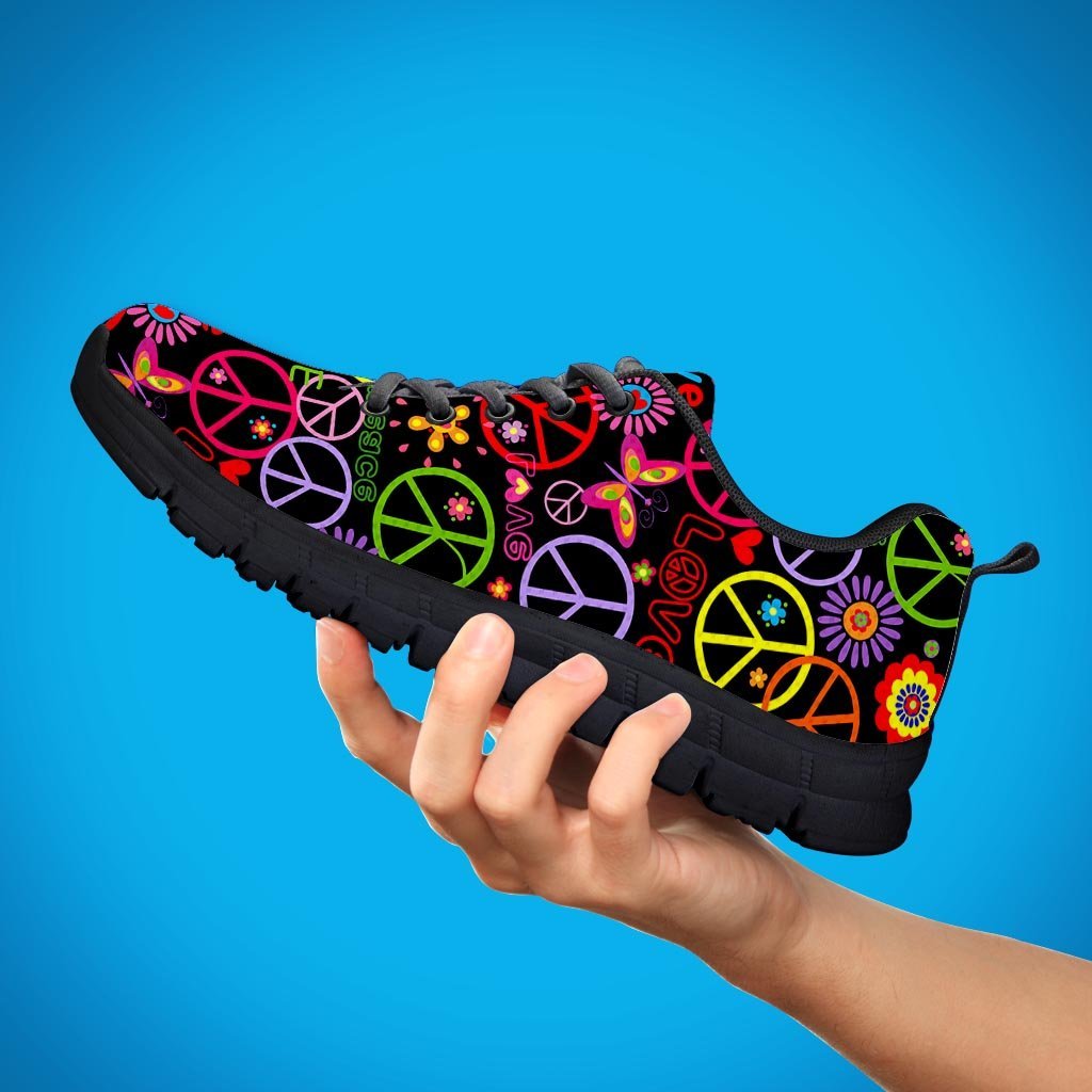 Hippie Peace Sign Men's Sneakers-grizzshop