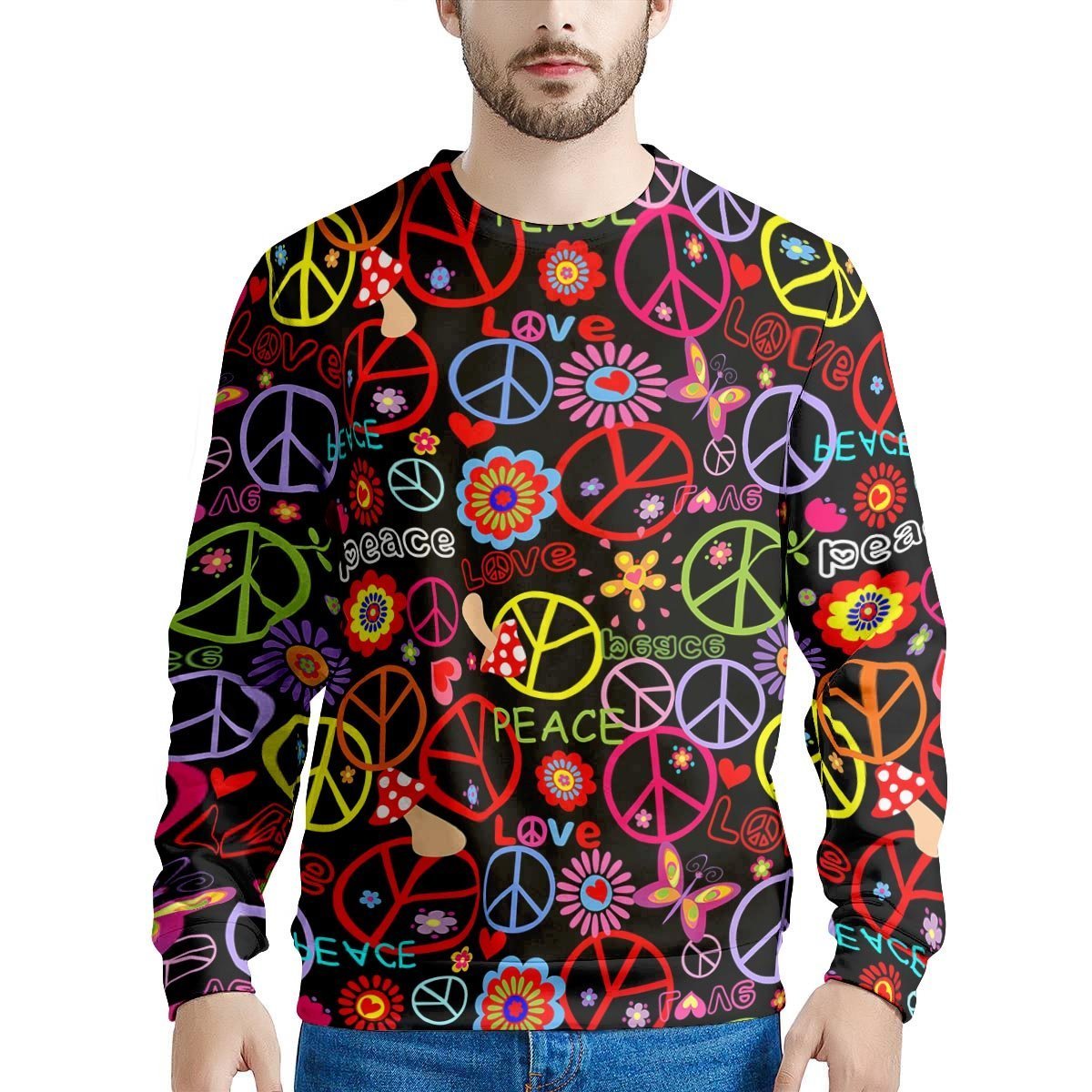 Hippie Peace Sign Men's Sweatshirt-grizzshop