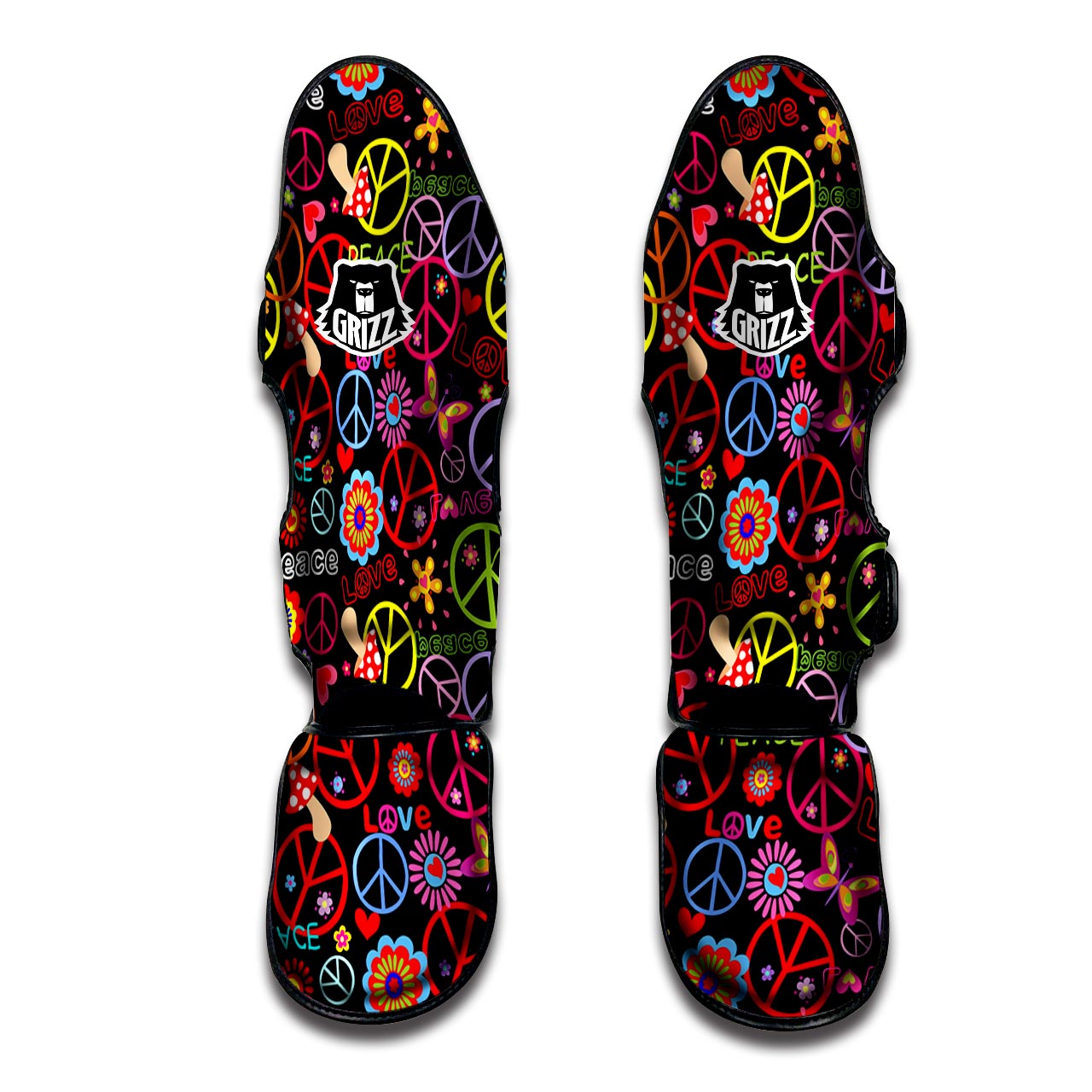 Hippie Peace Sign Muay Thai Shin Guard-grizzshop