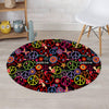 Hippie Peace Sign Round Rug-grizzshop