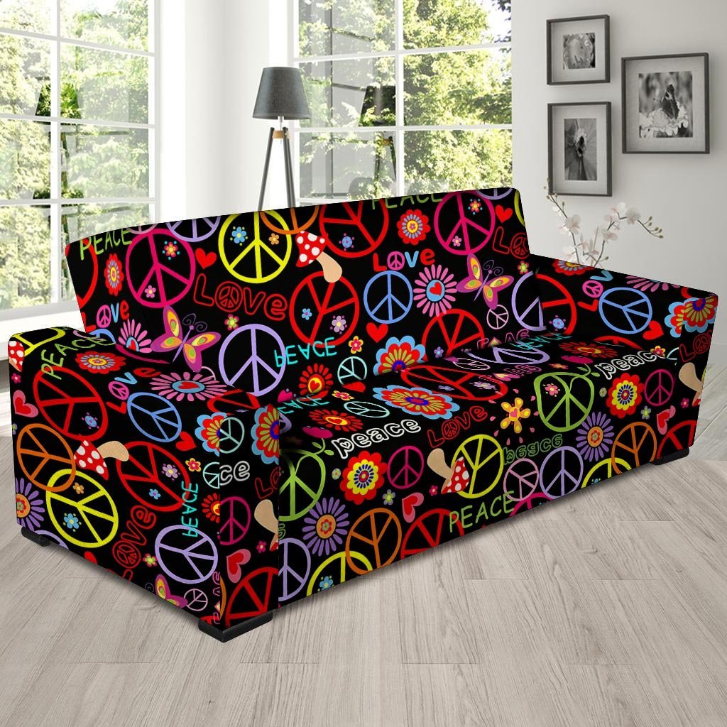 Hippie Peace Sign Sofa Cover-grizzshop