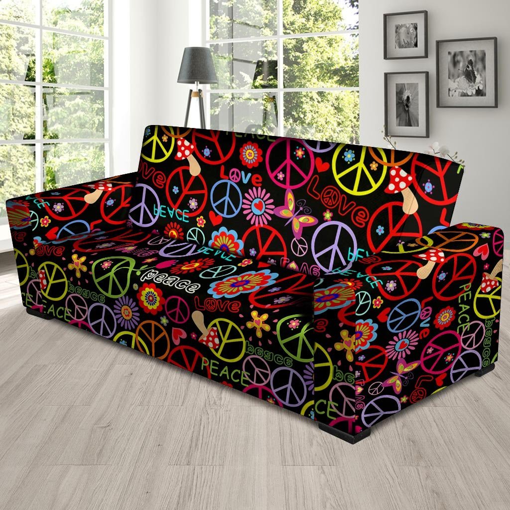 Hippie Peace Sign Sofa Cover-grizzshop