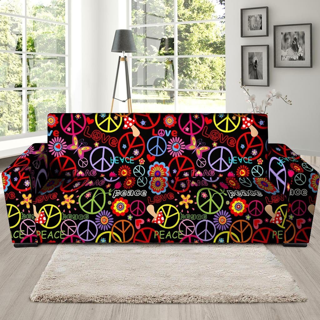 Hippie Peace Sign Sofa Cover-grizzshop