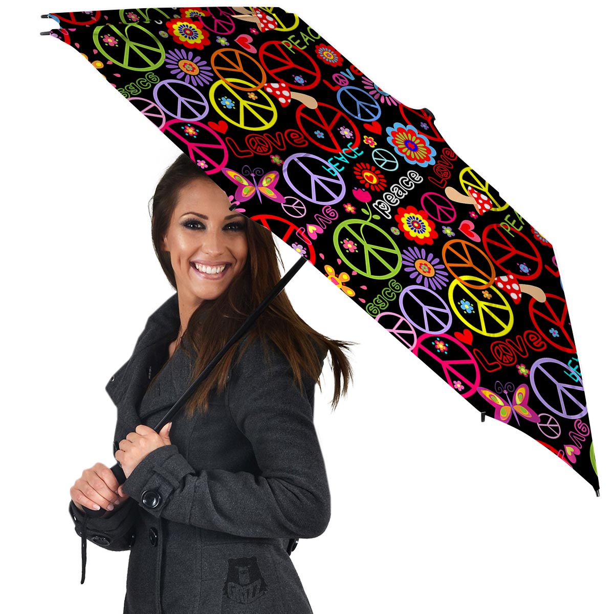 Hippie Peace Sign Umbrella-grizzshop