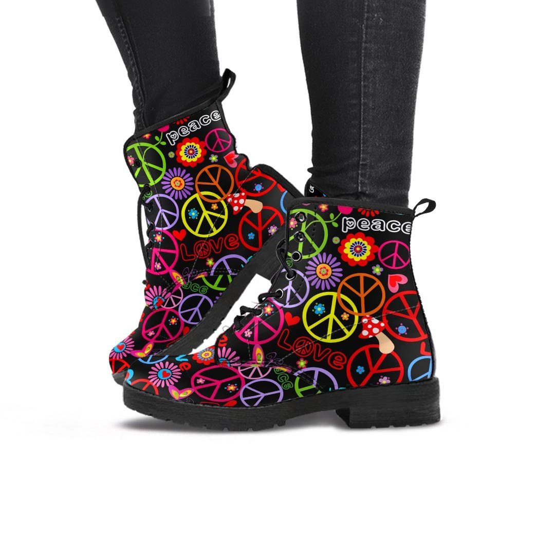 Hippie Peace Sign Women's Boots-grizzshop