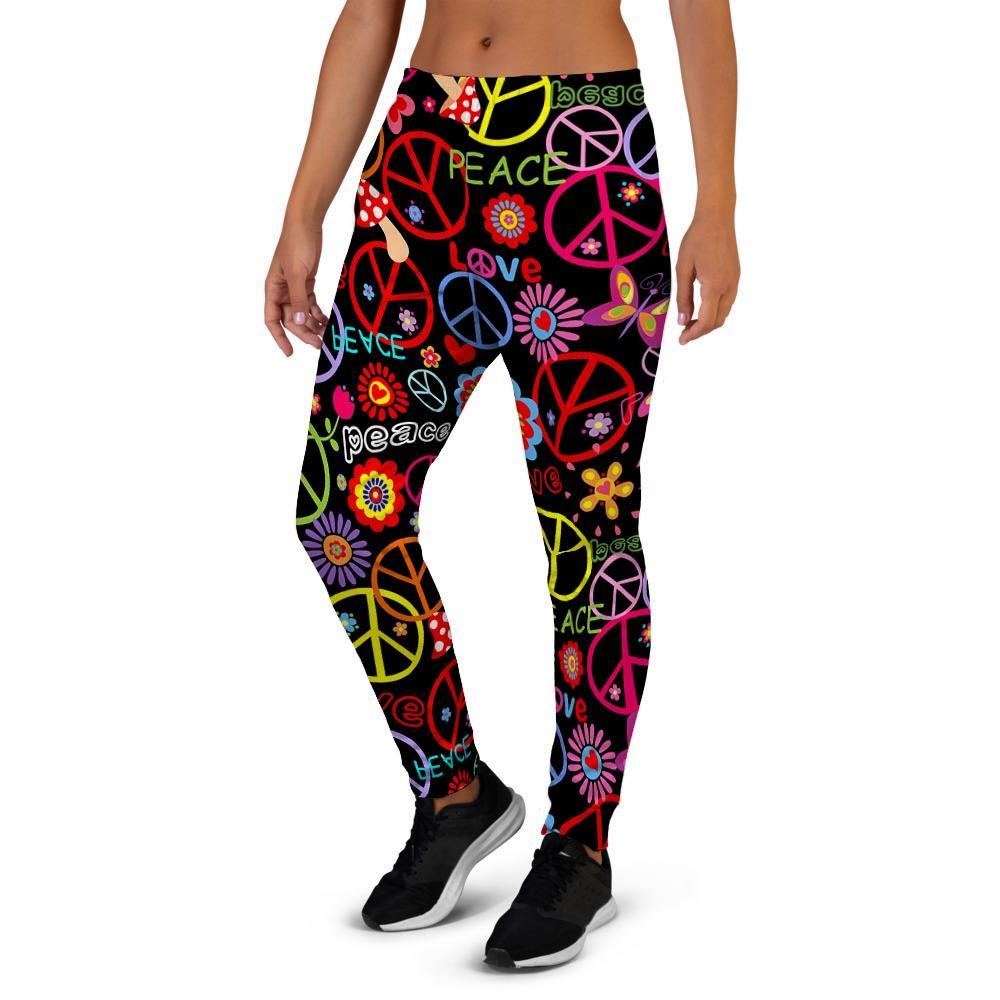 Hippie Peace Sign Women's Joggers-grizzshop