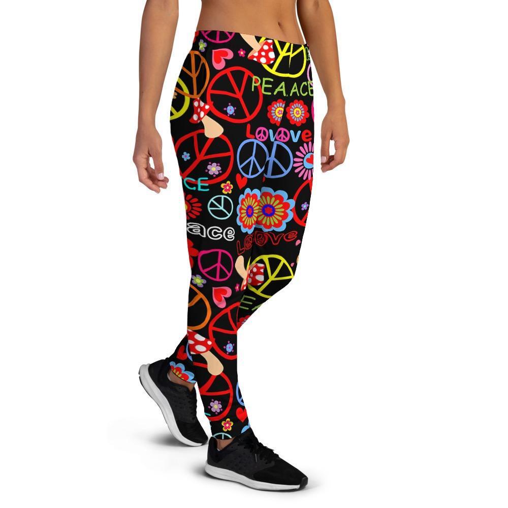 Hippie Peace Sign Women's Joggers-grizzshop