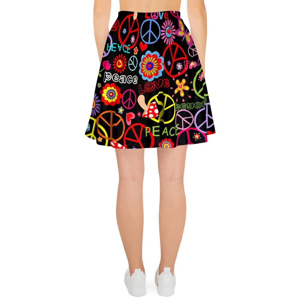 Hippie Peace Sign Women's Skirt-grizzshop