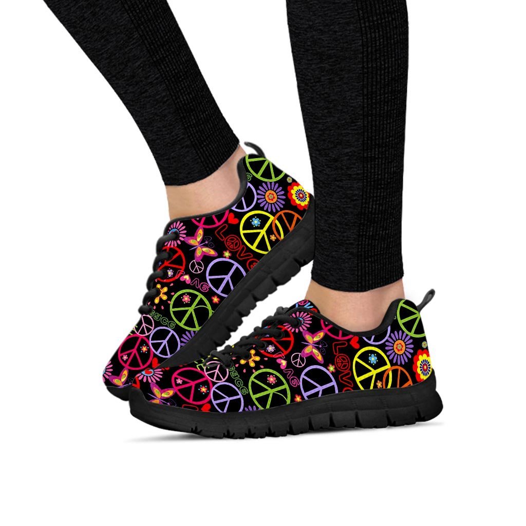 Hippie Peace Sign Women's Sneakers-grizzshop