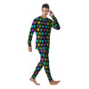 Hippie Peace Symbol And Weed Print Pattern Men's Pajamas-grizzshop