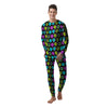 Hippie Peace Symbol And Weed Print Pattern Men's Pajamas-grizzshop