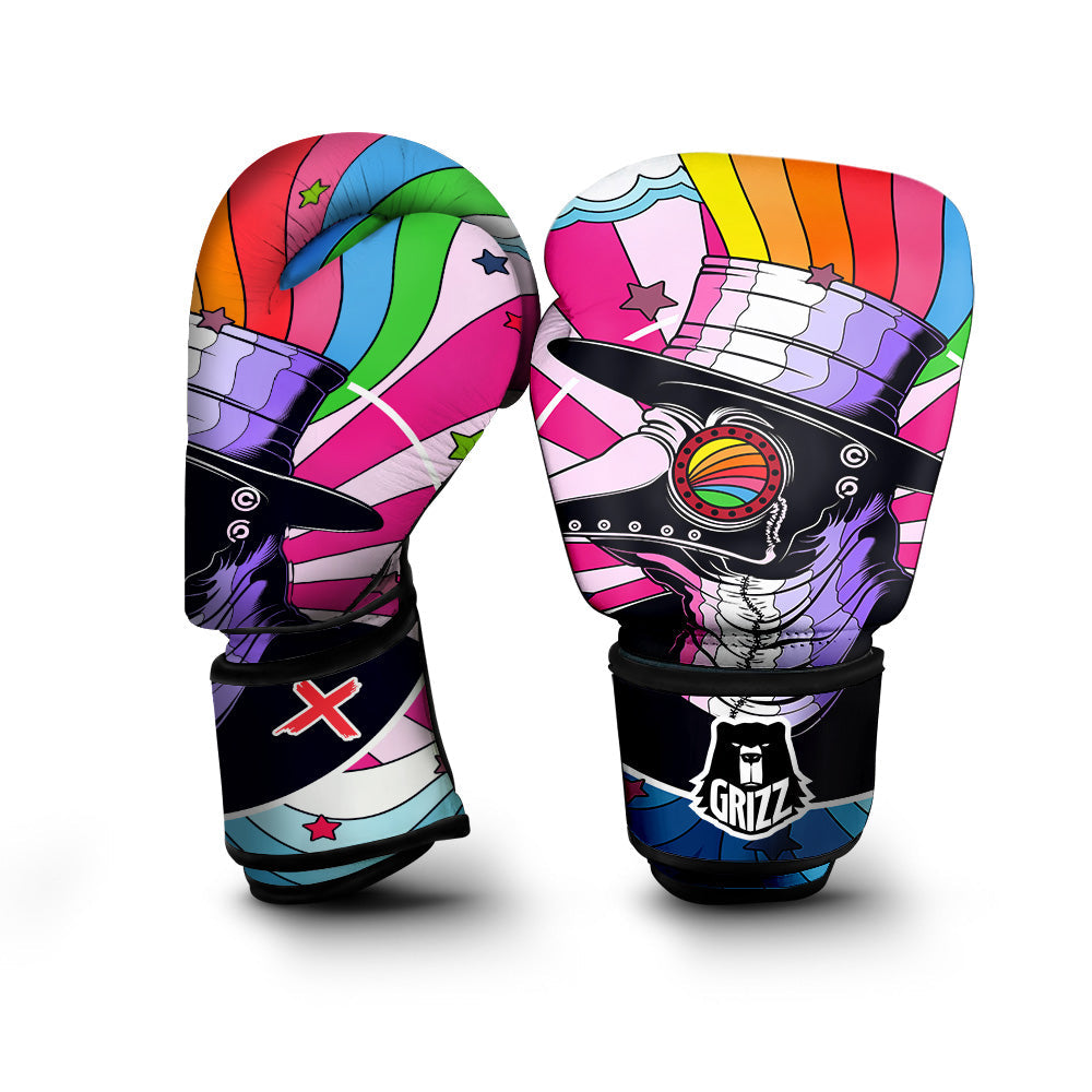 Hippie Plague Doctor Colorful Print Boxing Gloves-grizzshop