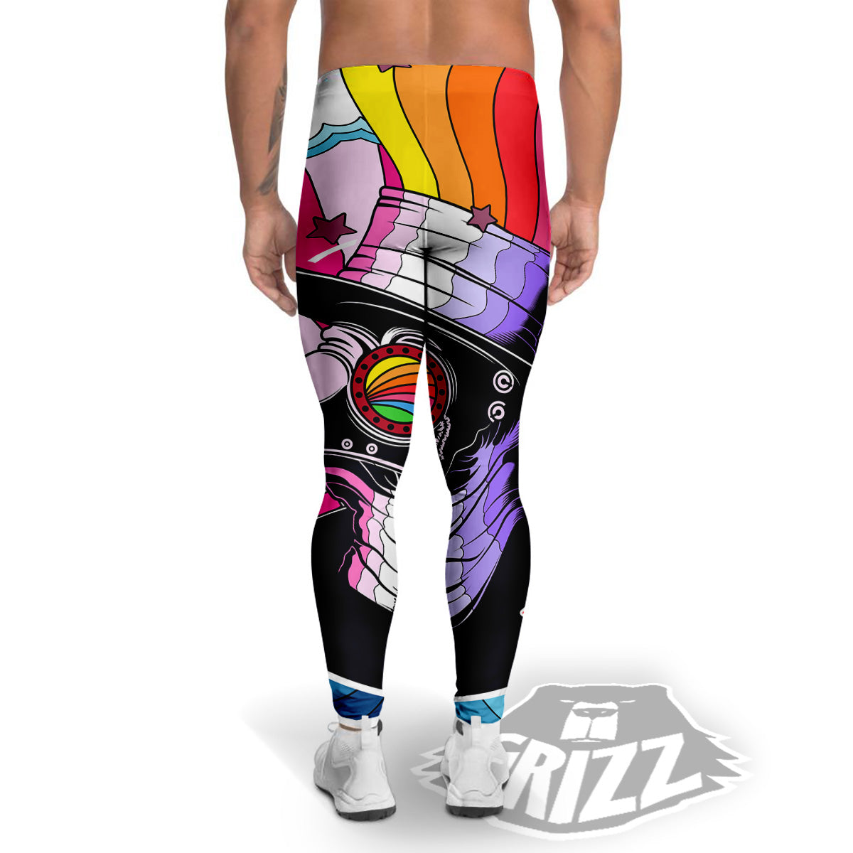Hippie Plague Doctor Colorful Print Men's Leggings-grizzshop