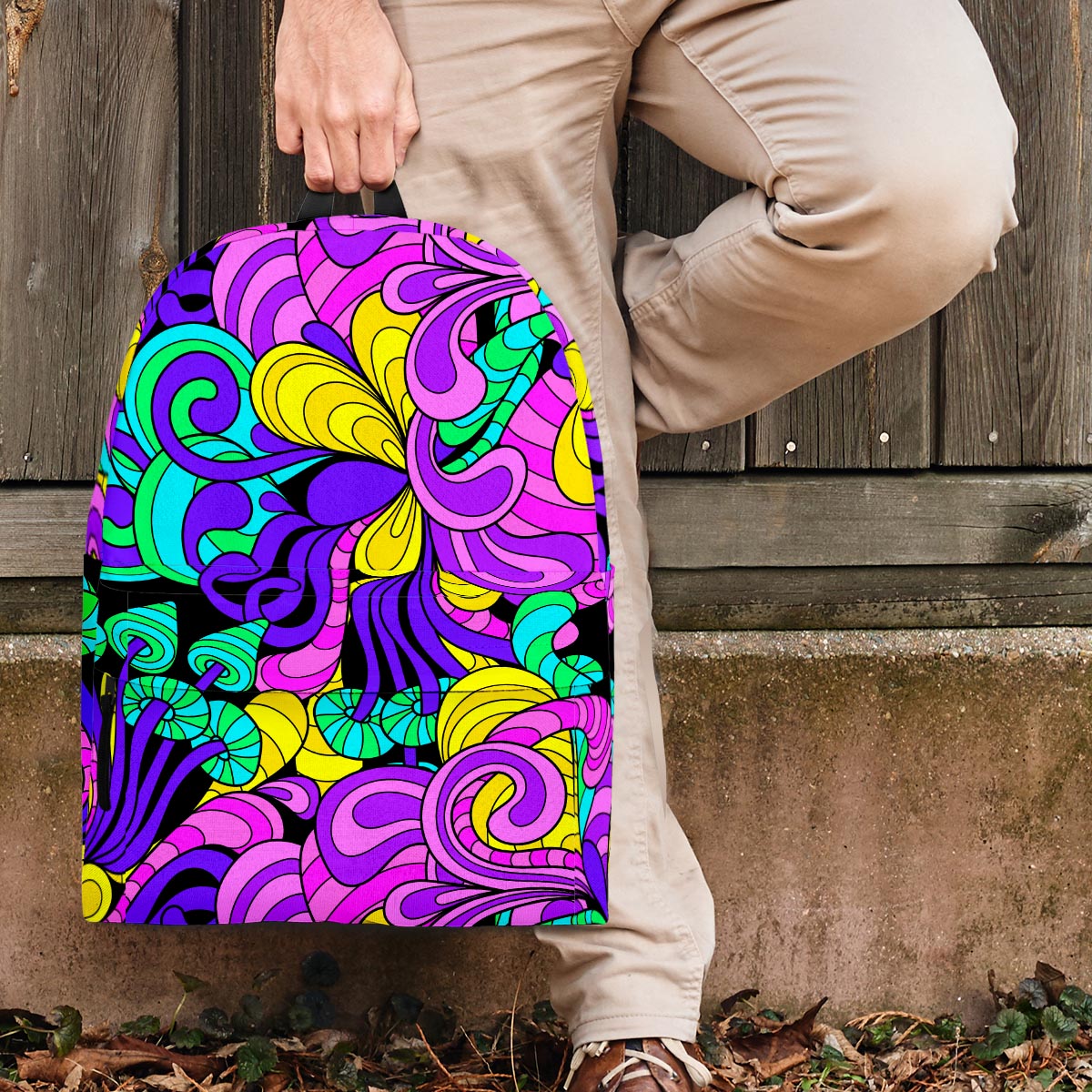 Hippie Psychedelic Mushroom Backpack-grizzshop