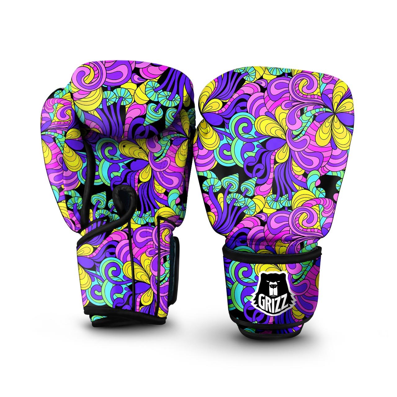 Hippie Psychedelic Mushroom Boxing Gloves-grizzshop