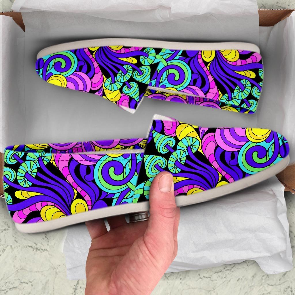 Hippie Psychedelic Mushroom Canvas Shoes-grizzshop