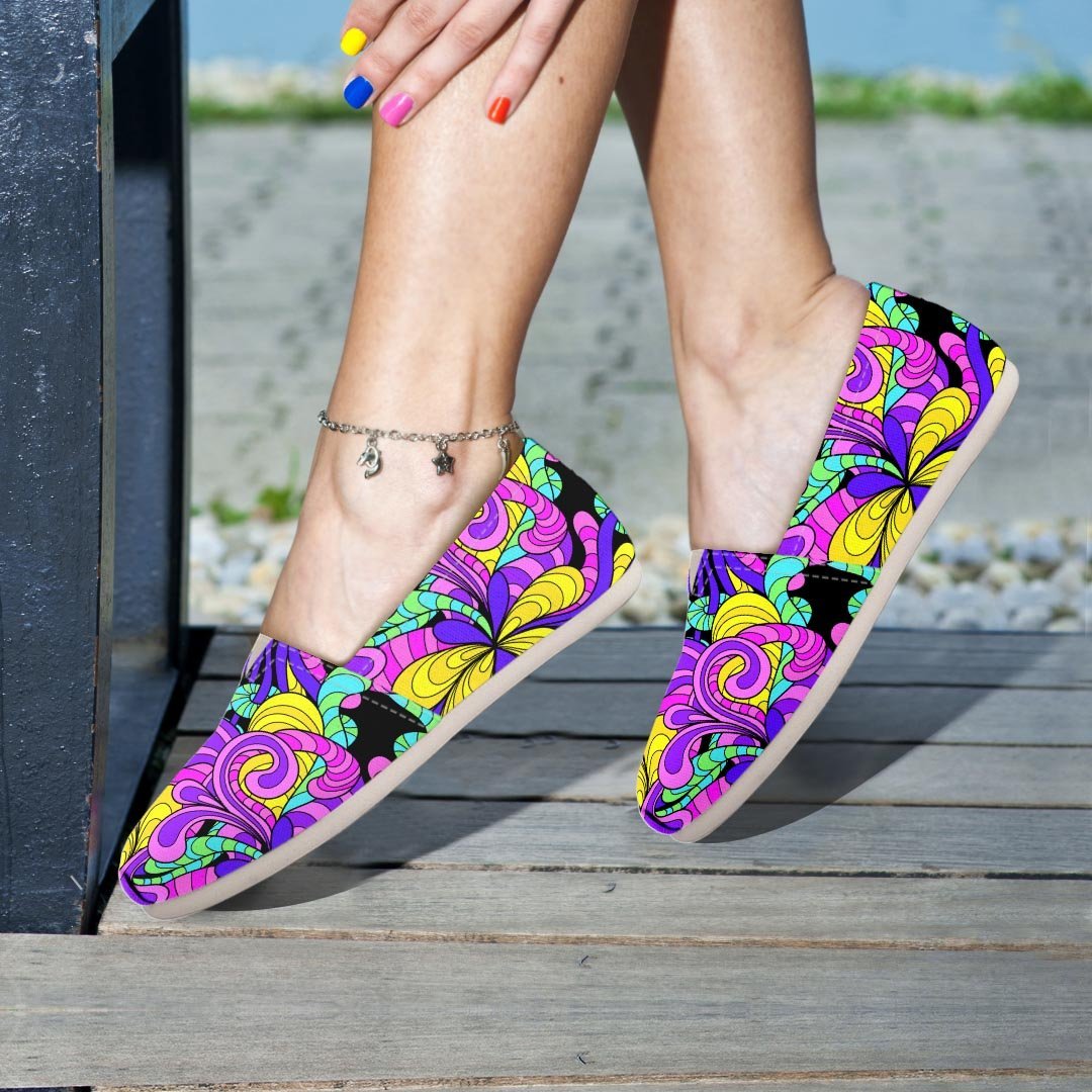 Hippie Psychedelic Mushroom Canvas Shoes-grizzshop