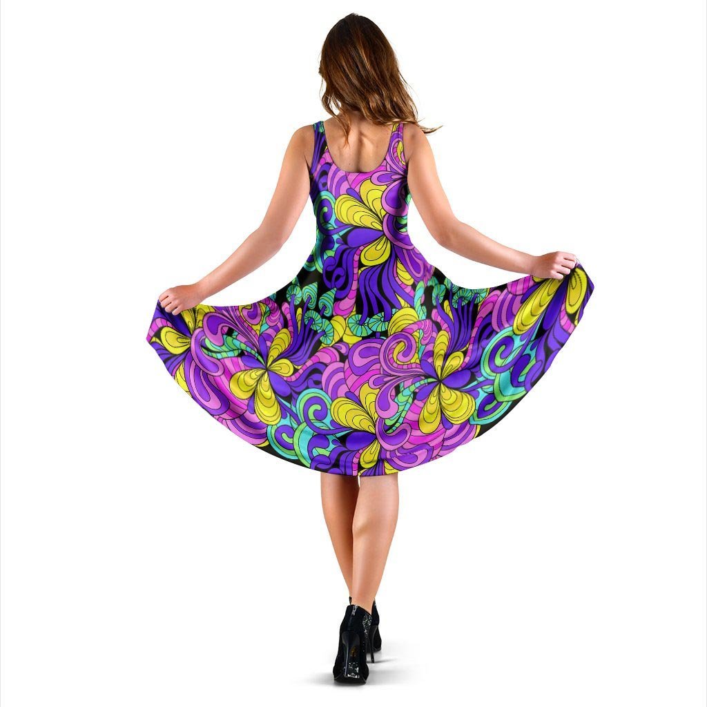 Hippie Psychedelic Mushroom Dress-grizzshop