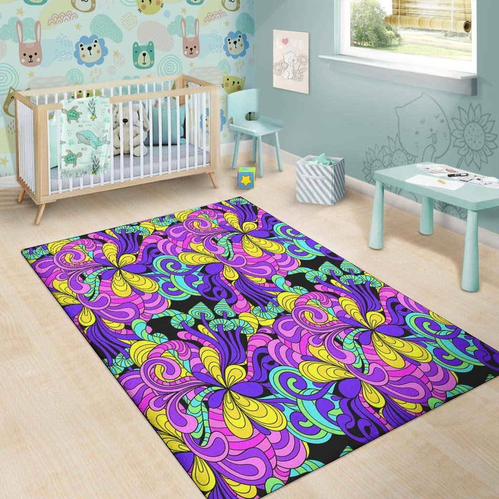 Hippie Psychedelic Mushroom Floor Mat-grizzshop