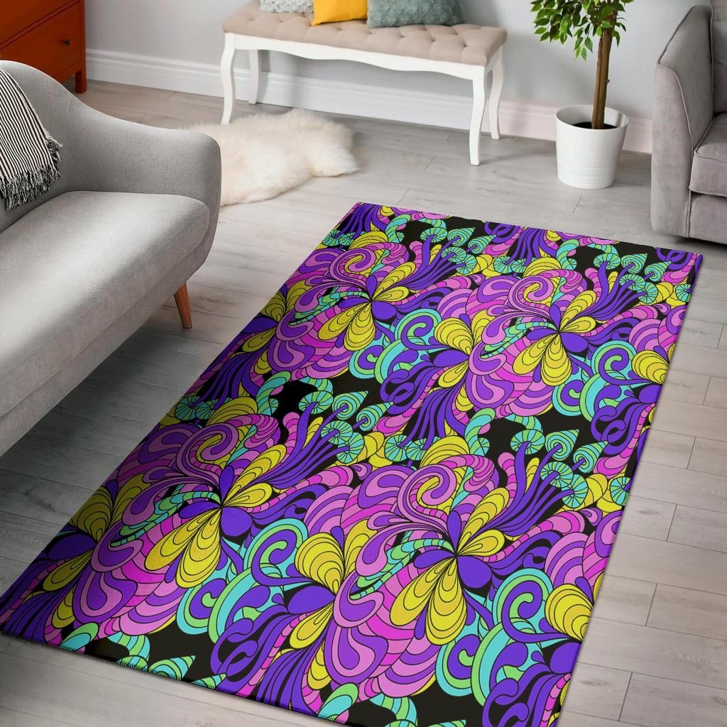 Hippie Psychedelic Mushroom Floor Mat-grizzshop