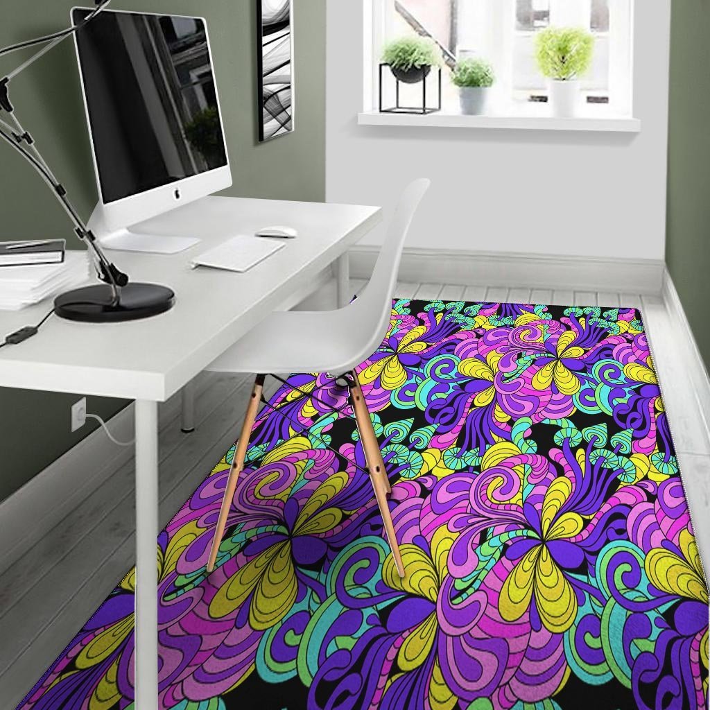 Hippie Psychedelic Mushroom Floor Mat-grizzshop