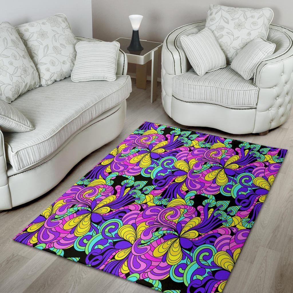 Hippie Psychedelic Mushroom Floor Mat-grizzshop