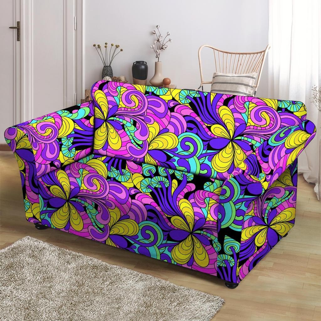 Hippie Psychedelic Mushroom Loveseat Cover-grizzshop