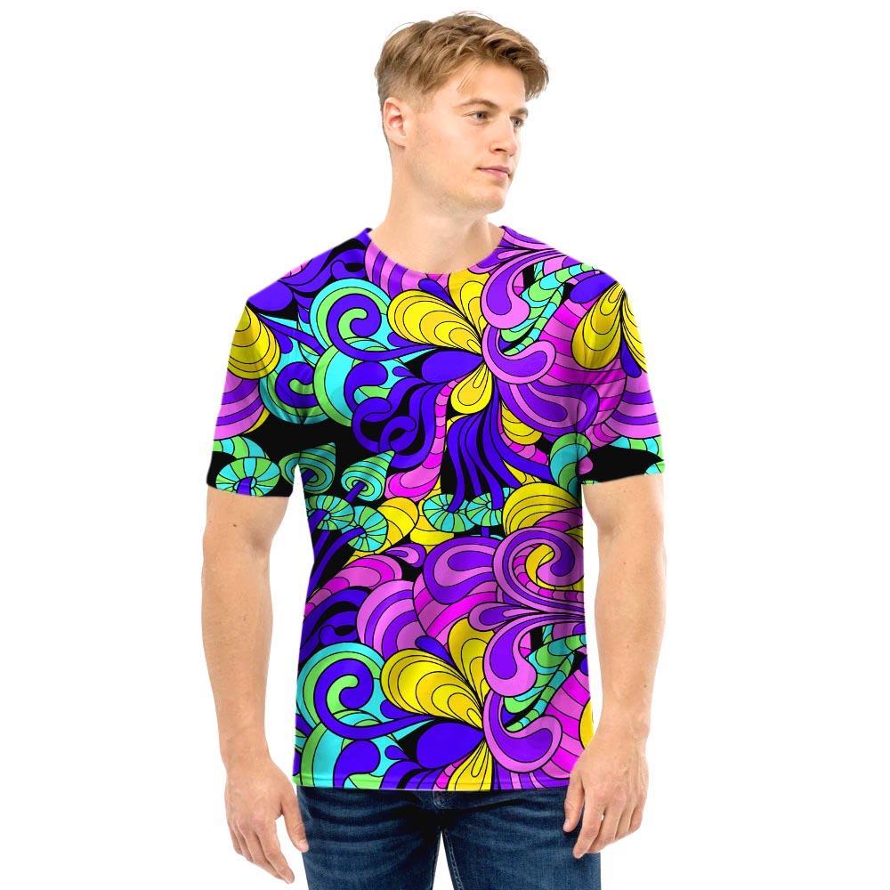 Hippie Psychedelic Mushroom Men T Shirt-grizzshop