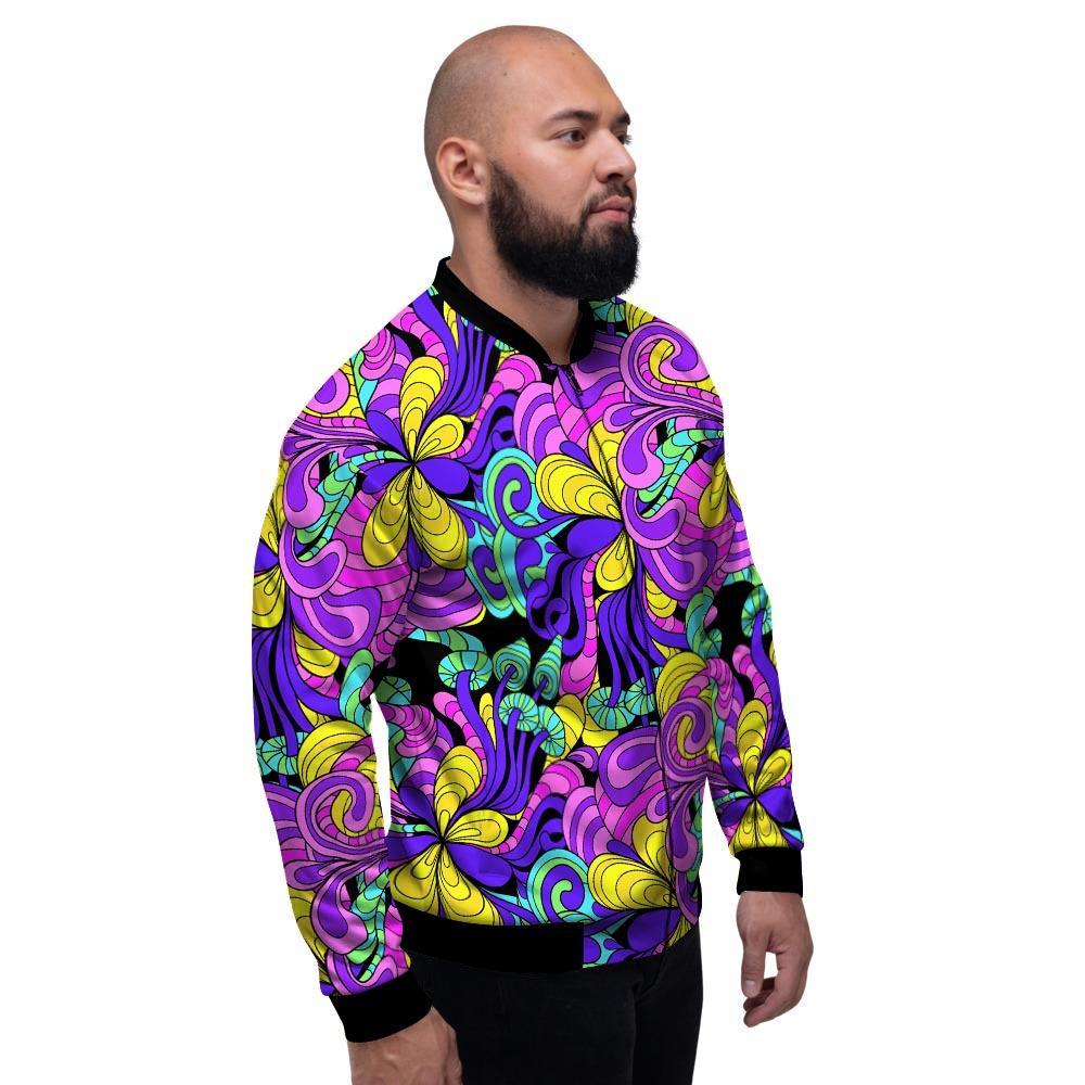 Hippie Psychedelic Mushroom Men's Bomber Jacket-grizzshop