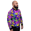 Hippie Psychedelic Mushroom Men's Bomber Jacket-grizzshop