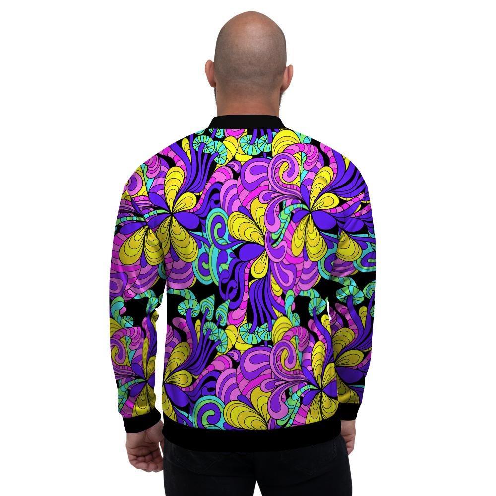 Hippie Psychedelic Mushroom Men's Bomber Jacket-grizzshop