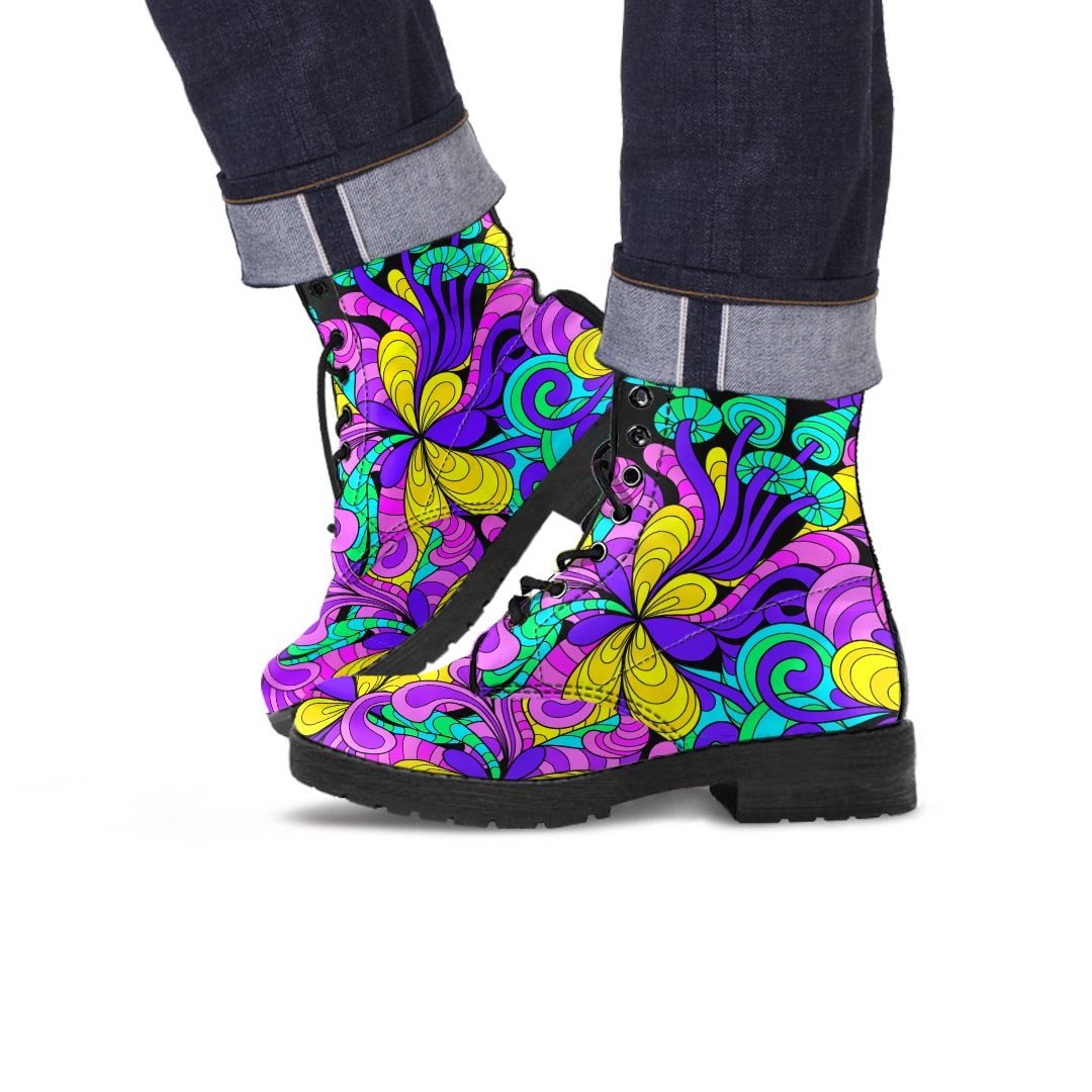 Hippie Psychedelic Mushroom Men's Boots-grizzshop