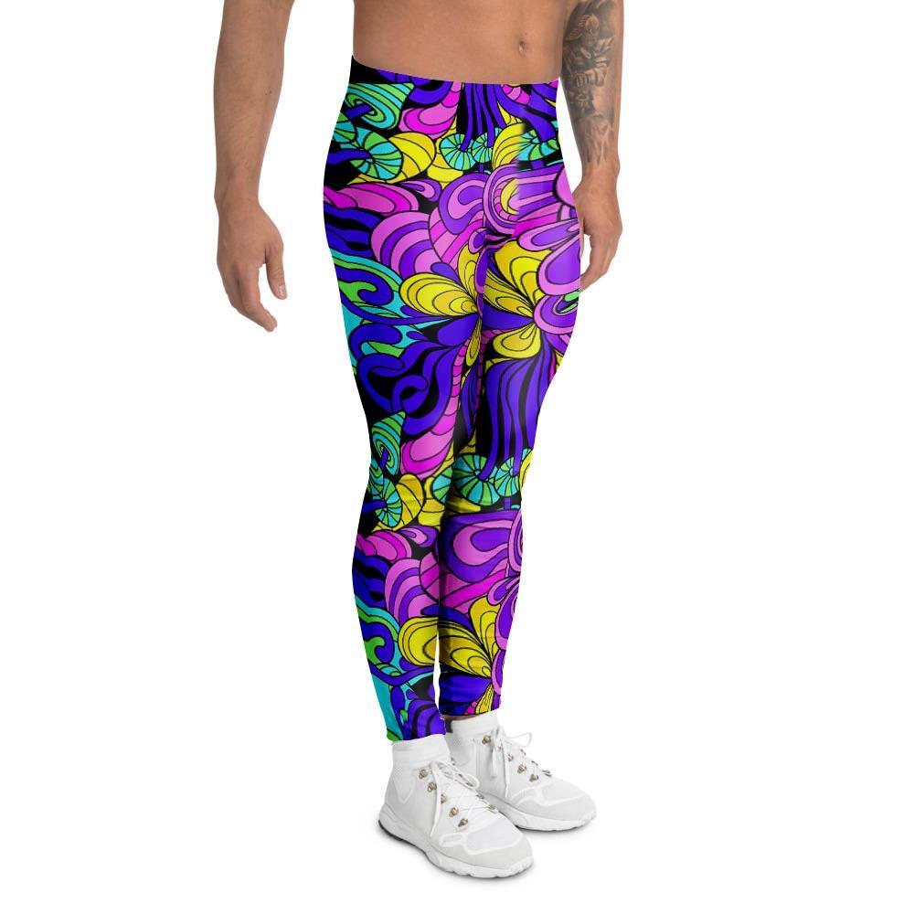 Hippie Psychedelic Mushroom Men's Leggings-grizzshop